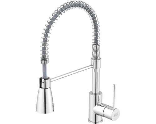 Robinetterie de cuisine KEO Robinetterie basse pression ILMA chrome Robinet de cuisine avec ressort spiralé et bec