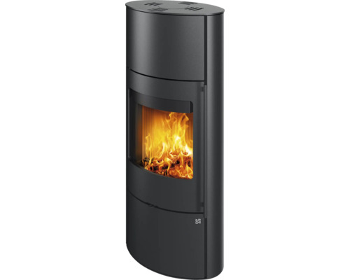 Holzofen mit brennendem Holz