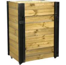 Jardinière roulante en bois avec cadre noir