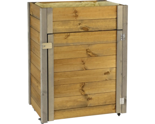 Bac à plantes en bois avec roulettes