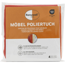 Renuwell Möbel Poliertuch, 4 Stück, geeignet für alle Oberflächen, aus 100 Prozent Baumwolle