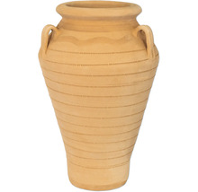 Dekorative Terrakotta Amphore mit Henkeln und horizontalen Mustern