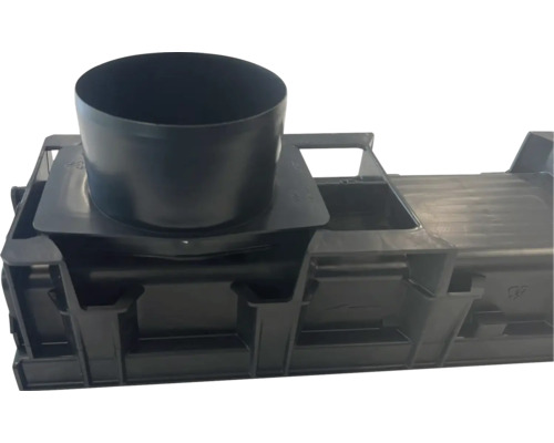 Aufsatzkasten für Entwässerungsrinnen mit Rohranschluss