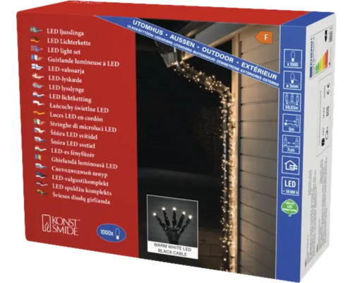 Guirlande lumineuse micro LED avec 1000 LED couleur d'éclairage ambre Guirlande lumineuse LED pour extérieur dans son emballage