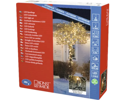 Guirlande lumineuse micro LED avec 200 LED couleur d'éclairage ambre Guirlande lumineuse LED pour décoration extérieure en emballage