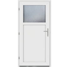 Weisse Tür mit Glaseinsatz und Griff