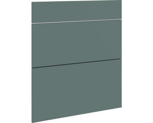 PICCANTE Smart Frontenset Unterschrank 60 cm 1 Schubkastenblende und 2 Auszugblenden steingrün matt mit Dickkante "AC" Schrankfront mit glatter Oberfläche