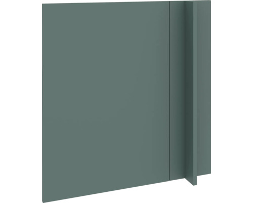 PICCANTE Smart Front Eckunterschrank 100 cm 1 Drehtür steingrün matt mit Dickkante "AG" Geschlossene Schranktür mit Griffleiste