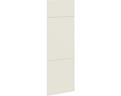 PICCANTE Smart Frontenset Hochschrank für Kühlschrank 1 Klappe und 2 Drehtüren sandbeige seidenmatt mit Dickkante "AP" Front für Küchenschrank