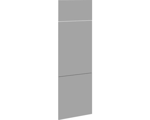 PICCANTE Smart Frontenset Hochschrank für Kühlschrank 1 Klappe und 2 Drehtüren basaltgrau matt mit Dickkante "AP" Schrankfront in neutraler Farbe