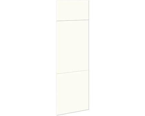 PICCANTE Smart Frontenset Hochschrank für Kühlschrank 1 Klappe und 2 Drehtüren weiss Feinstruktur mit Dickkante "AP" Helle Holzpaneele für den Innenausbau