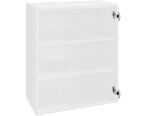 PICCANTE Smart Hängeschrankkorpus BxTxH 60 x 33 x 70,4 cm weiss zerlegt "Nr. 5" Offener weisser Hängeschrank mit drei Regalböden