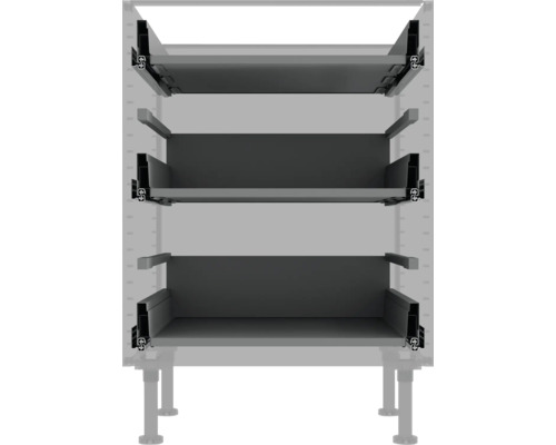 Aménagement intérieur d'armoire avec trois tiroirs