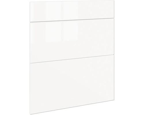PICCANTE Smart Frontenset Unterschrank 60 cm 1 Schubkastenblende und 2 Auszugblenden weiss hochglanz foliert "AC" Weisse Küchenfront mit glatter Oberfläche
