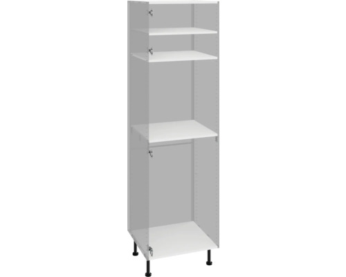 PICCANTE Smart Bodenpaket zu Hochschrank mit Backofen und Kühlschrank weiss zerlegt "Nr. 47" Küchenschrank mit Einlegeböden und Füßen