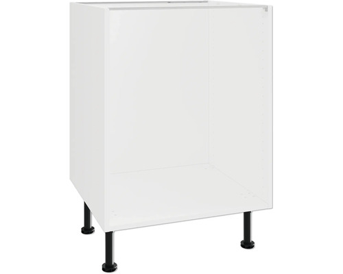 PICCANTE Smart Unterschrankkorpus für 1 Schubkasten und 2 Auszüge BxTxH 60 x 55,5 x 70,4 cm weiss zerlegt "Nr. 22" Küchenunterschrank mit schwarzen Füßen