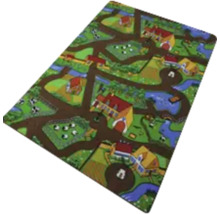 Tapis de jeu avec motif de ferme et motif de route