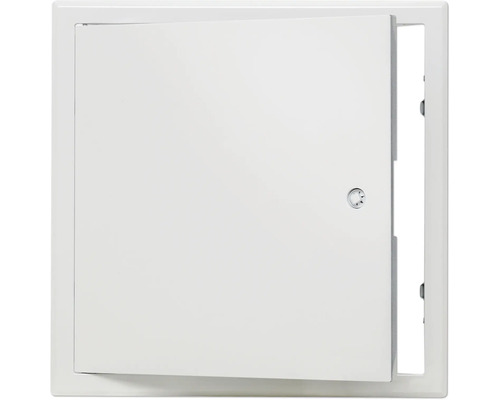 Revisionstür Softline Stahlblech verzinkt weiss RAL 9016 mit versenktem 4-Kantverschluss und 4-teiliger Rahmen 500 mm x 500 mm Revisionstür mit Drehverschluss
