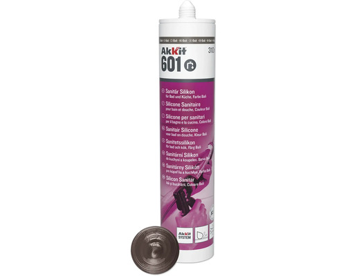 Silicone sanitaire Akkit 601 marron bali 310 ml Akkit 601 Silicone Sanitaire pour bain et douche, Couleur Bali