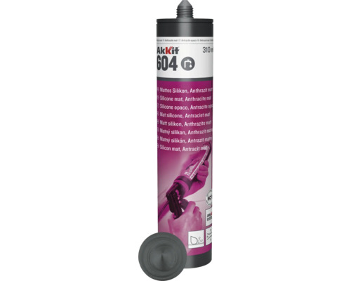 Akkit 604 Silicone sanitaire, anthracite mat, cartouche de 310 ml