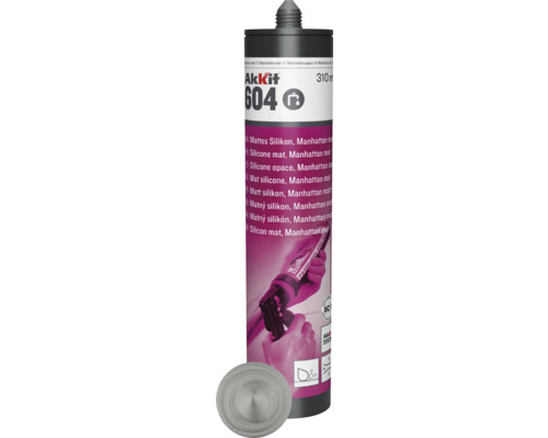 Akkit 604 Sanitär Silikon manhattan matt 310 ml Akkit 604 Sanitärsilikon Kartusche Manhattan matt, 310 ml