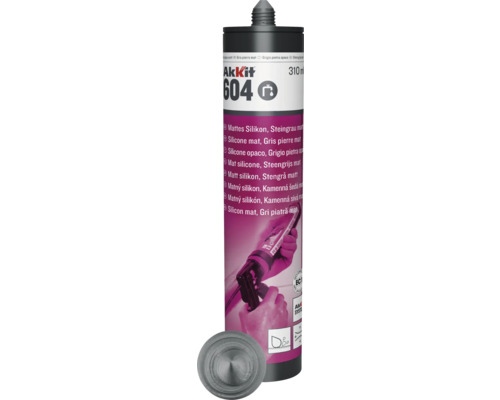 Akkit 604 Steingrau matt Silikon Kartusche, 310ml