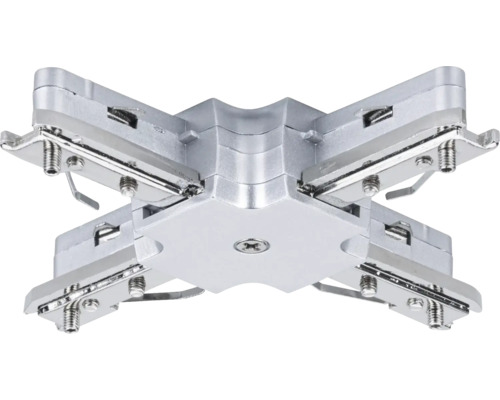 Connecteur quadruple pour rails d''alimentation, en métal