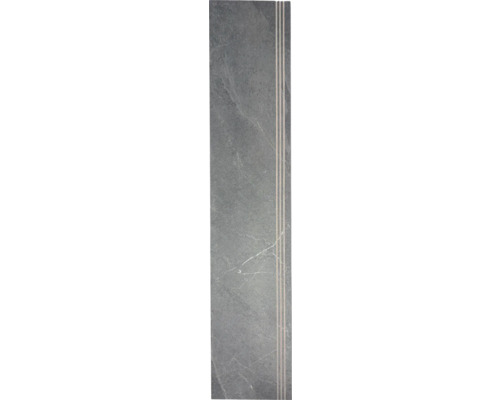 Treppenfliese aus Steinzeug mit drei Zierlinien