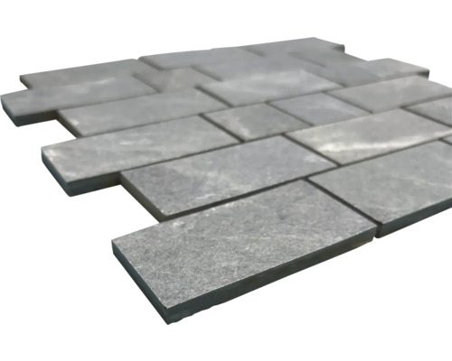 Mosaikmatte aus Naturstein mit rechteckigen Steinen