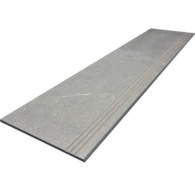 Graue Treppenfliese mit Rillen für den Aussenbereich