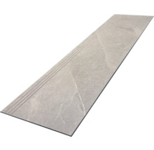 Carrelage gris avec bord antidérapant pour escaliers