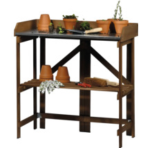 Table de jardin avec étagère et accessoires de jardinage