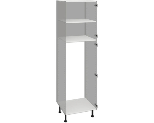 PICCANTE Smart Pack de sol pour armoire haute pour réfrigérateur 2 portes pivotantes blanc démonté « N° 48 » Armoire haute de cuisine avec étagères et pieds
