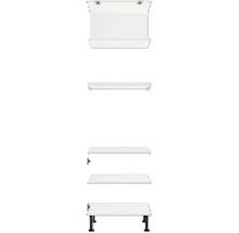 Meuble-lavabo blanc avec armoire et pieds noirs