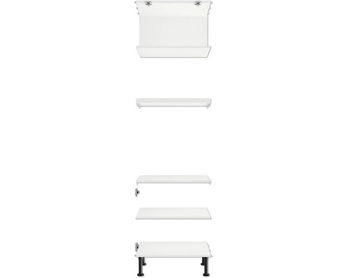 Meuble-lavabo blanc avec armoire et pieds noirs