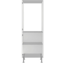 Armoire haute blanche avec trois étagères et pieds
