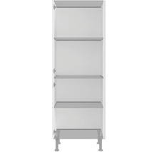 Armoire haute ouverte avec plusieurs étagères