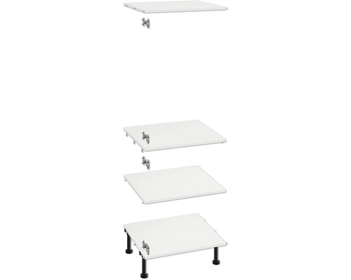 Exemples de montage d'un lavabo avec consoles, demi-colonnes et pieds