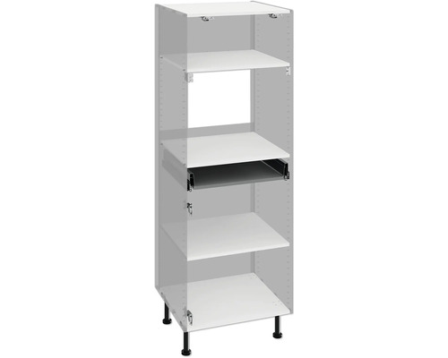 PICCANTE Smart Pack de sol pour corps d'armoire midi 1 tiroir et 1 porte pivotante blanc démonté « N° 41 » Haut meuble de cuisine avec étagères et tiroir