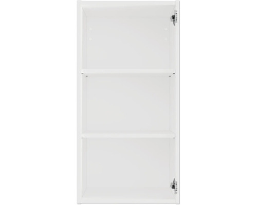 Armoire de salle de bain ouverte avec trois étagères