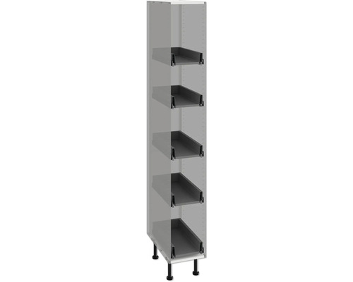 PICCANTE Smart Pack de sol pour armoire à pharmacie 30 cm blanc démonté « N° 51" Meuble de cuisine avec plusieurs éléments coulissants pour ustensiles de cuisine