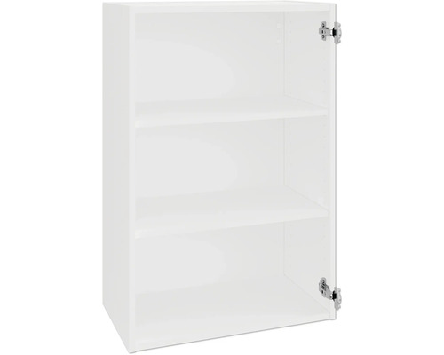 Corps de meuble haut PICCANTE Smart lxpxh 60 x 33 x 89,6 cm blanc démonté n°10 Armoire suspendue blanche avec trois compartiments pour montage mural