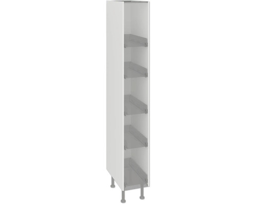 Corps d’armoire à pharmacie PICCANTE Smart pack latéral lxpxh 29,9 x 56,5 x 195,2 cm blanc démonté « N° 50 » Haut meuble de cuisine avec étagères et pieds