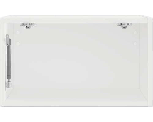 Vue intérieure d'un meuble de cuisine blanc avec fixation