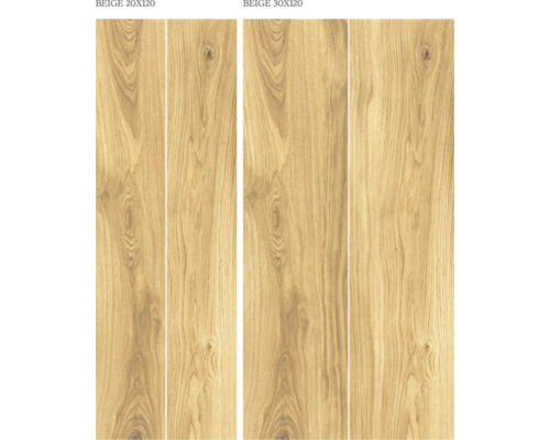 Fliesen in Holzoptik, beige, 20 x 120 Zentimeter und 30 x 120 Zentimeter