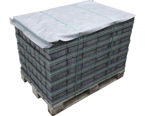 Palette de pavés en béton, emballée et prête à être livrée
