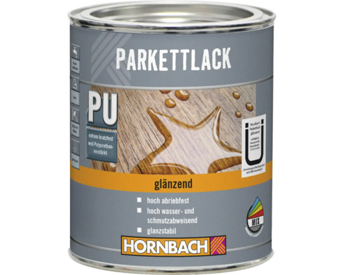 Vernis pour parquets brillant HORNBACH à faire mélanger dans le coloris souhaité Boîte de vernis à parquet brillant de Hornbach