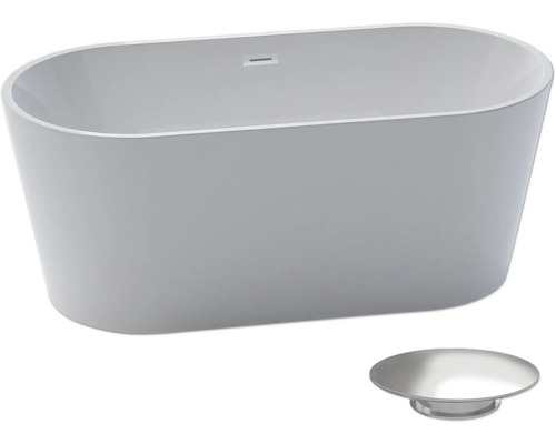 Baignoire îlot avec trop-plein et garniture de vidange