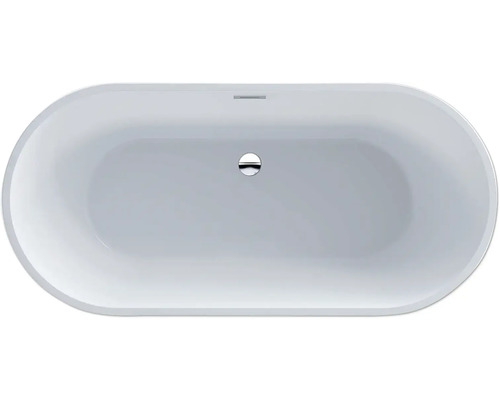 Baignoire îlot, forme ovale, vue de dessus