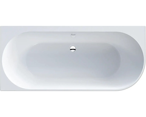 Baignoire de forme ovale avec trop-plein et évacuation